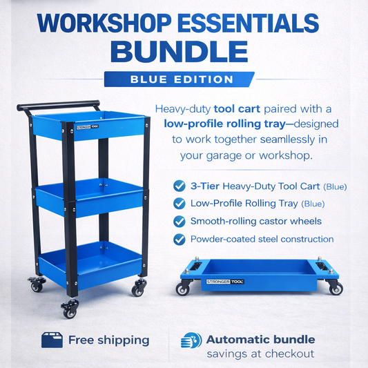 Compact Tool Cart & Low-profile Rolling Tray | TC3-3-300 & RT-4030 | Stronger Tool