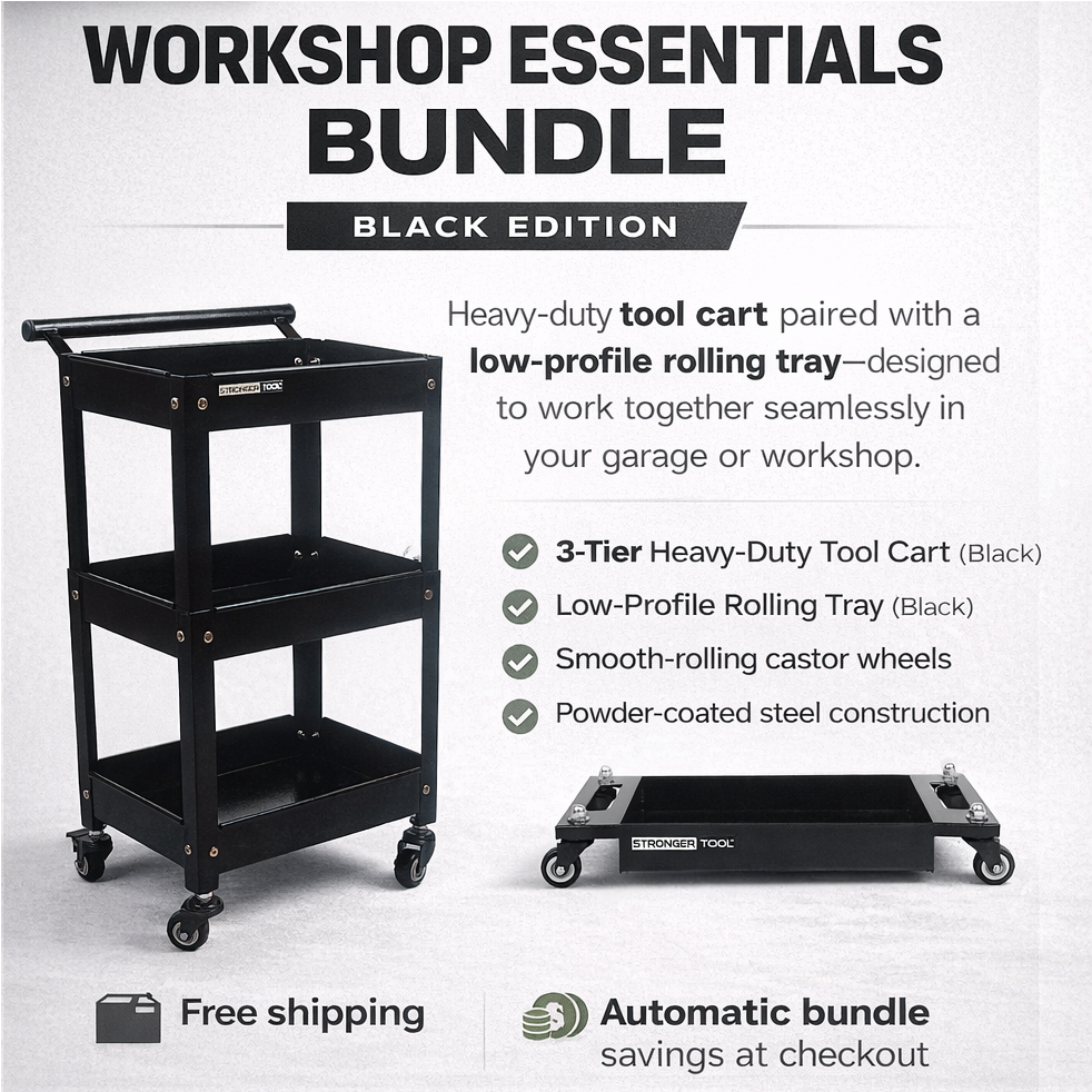 Compact Tool Cart & Low-profile Rolling Tray | TC3-3-300 & RT-4030 | Stronger Tool
