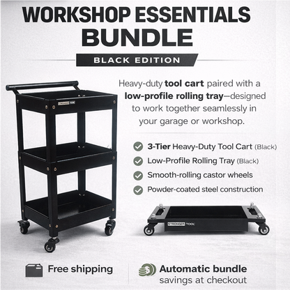 Compact Tool Cart & Low-profile Rolling Tray | TC3-3-300 & RT-4030 | Stronger Tool