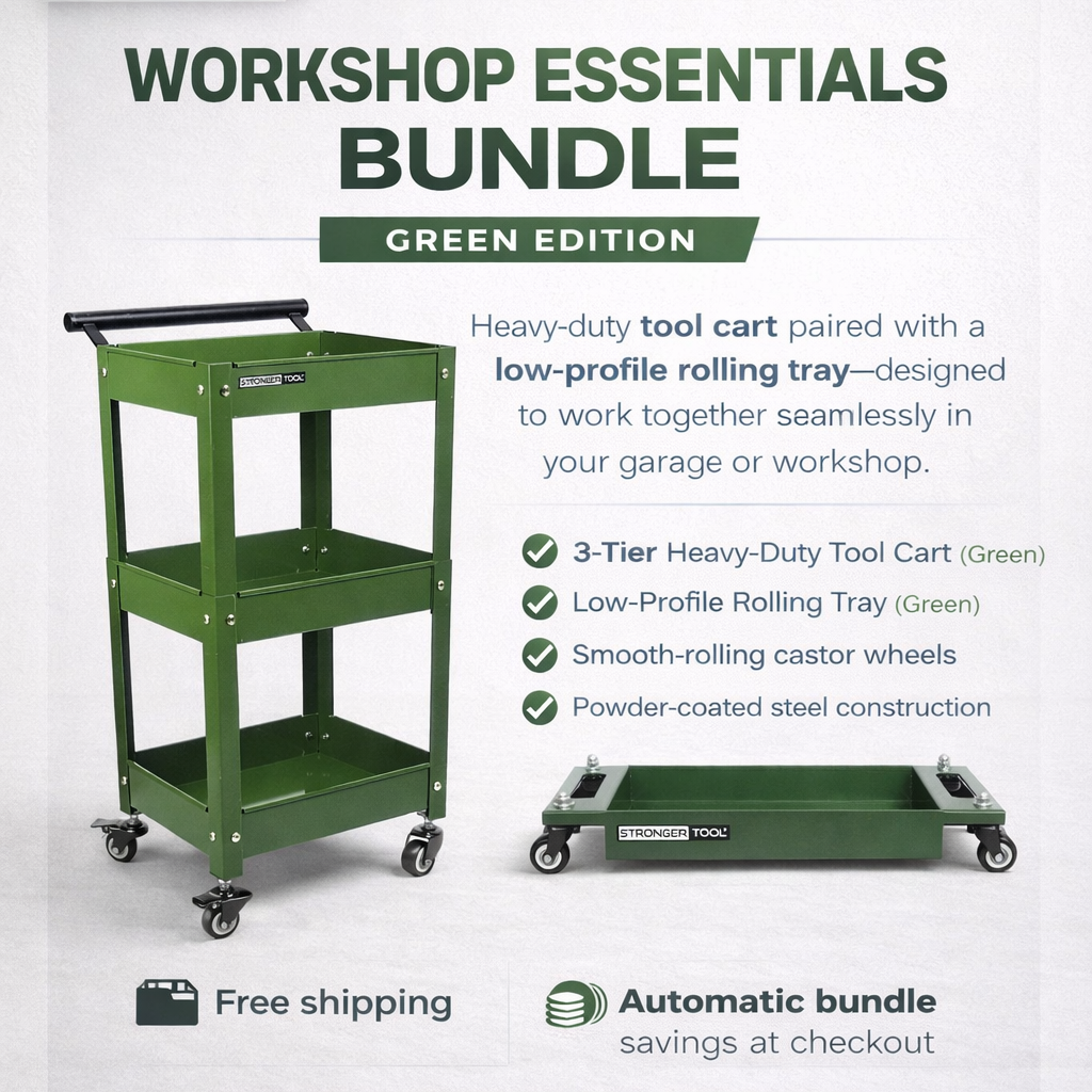 Compact Tool Cart & Low-profile Rolling Tray | TC3-3-300 & RT-4030 | Stronger Tool