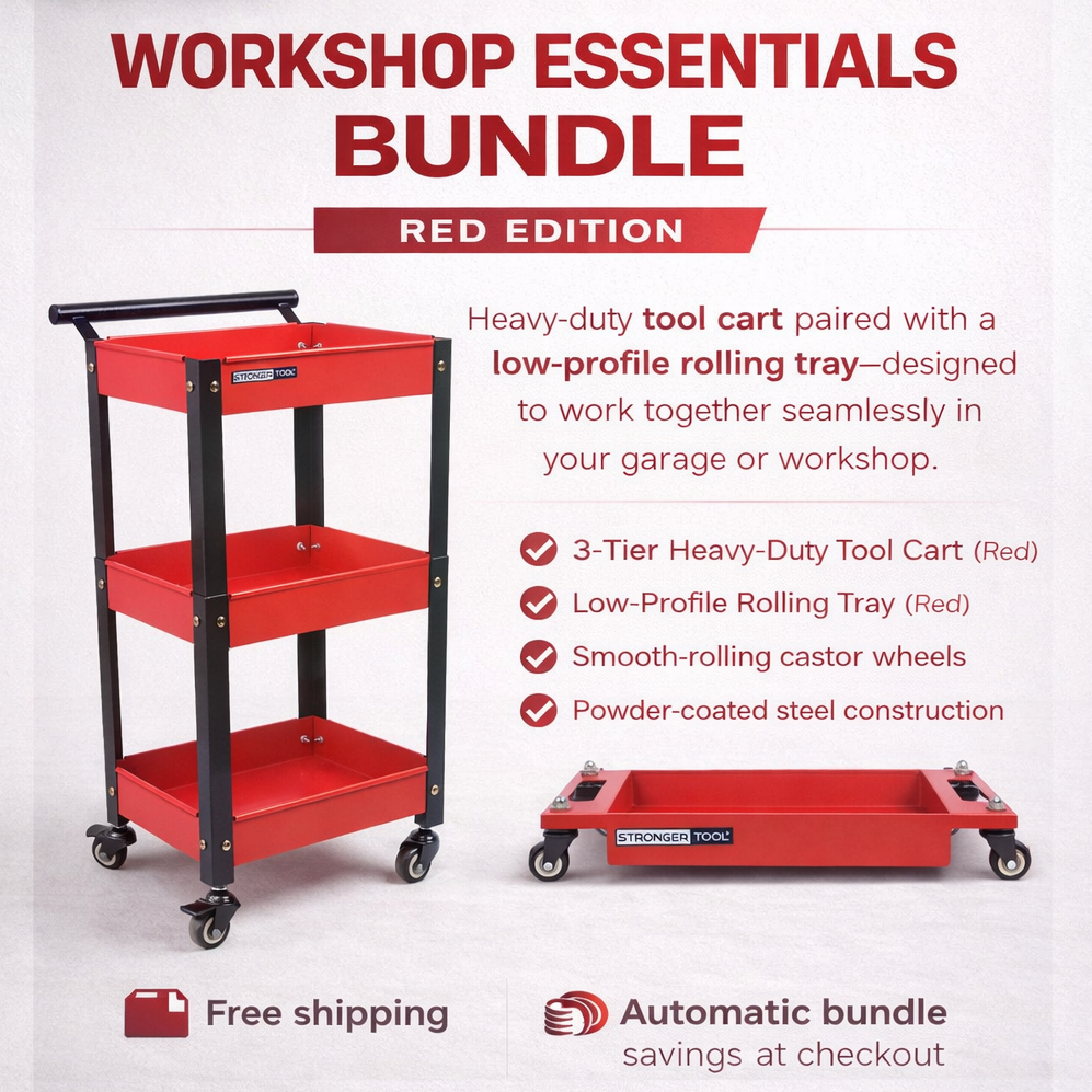 Compact Tool Cart & Low-profile Rolling Tray | TC3-3-300 & RT-4030 | Stronger Tool