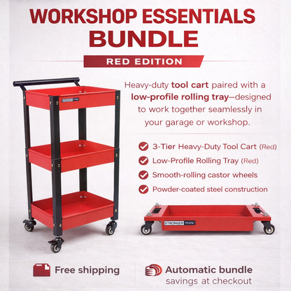 Compact Tool Cart & Low-profile Rolling Tray | TC3-3-300 & RT-4030 | Stronger Tool