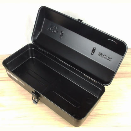 Black toolbox with 'X-Box' branding on a wooden surface